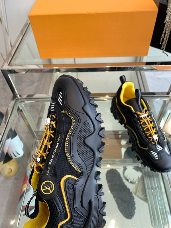 LV Rush Sneaker 40mm Black Yellow Cowhide