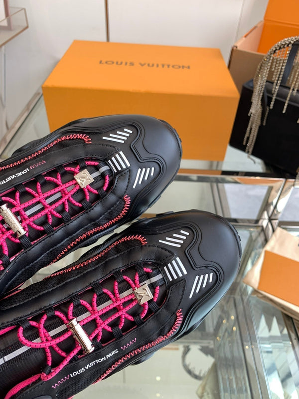 LV Rush Sneaker 40mm Black Pink Cowhide