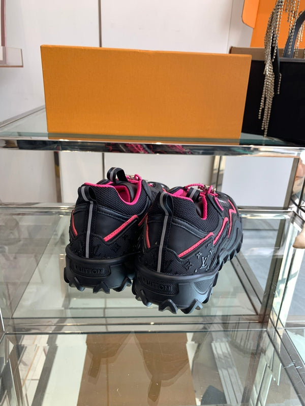 LV Rush Sneaker 40mm Black Pink Cowhide