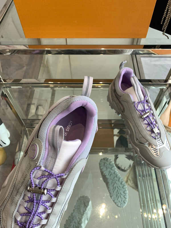 LV Rush Sneaker 40mm Grey Purple Cowhide