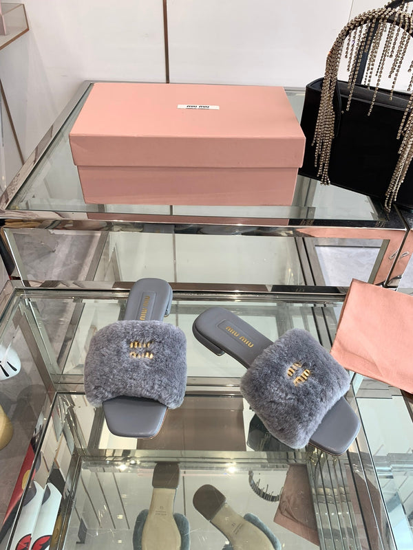 Ciabatte Miu Grigie in Lana Super Morbida