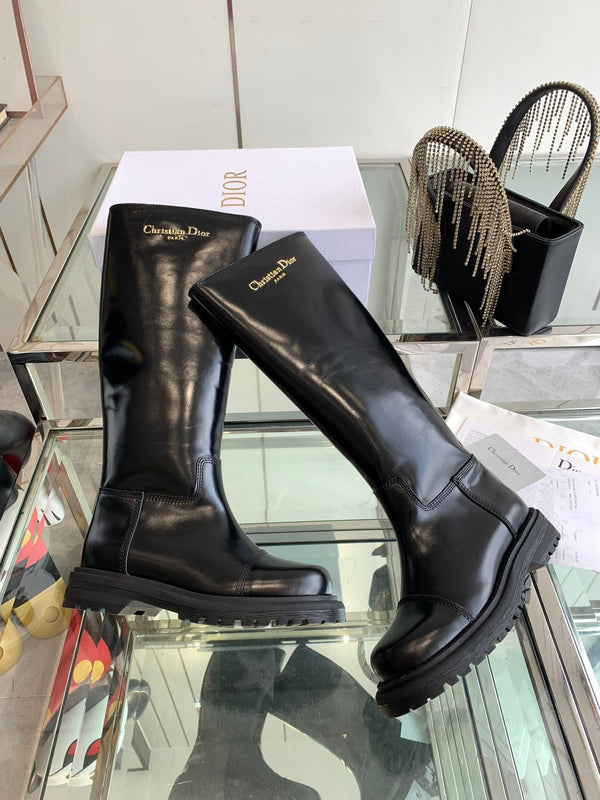 CD Diorebel Boot Glossy Black Calfskin