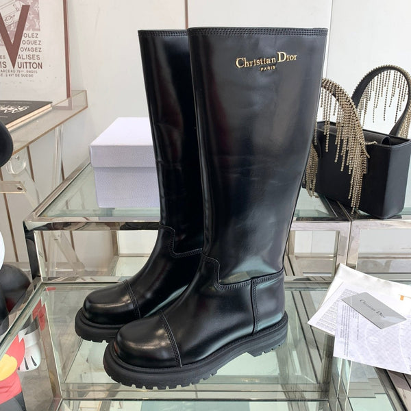 CD Diorebel Boot Glossy Black Calfskin