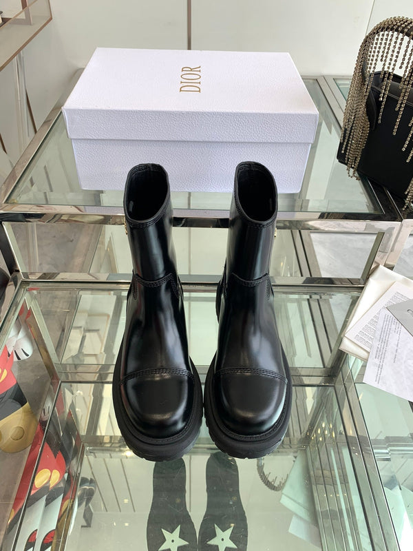 CD Ankle Boot Glossy Black Calfskin