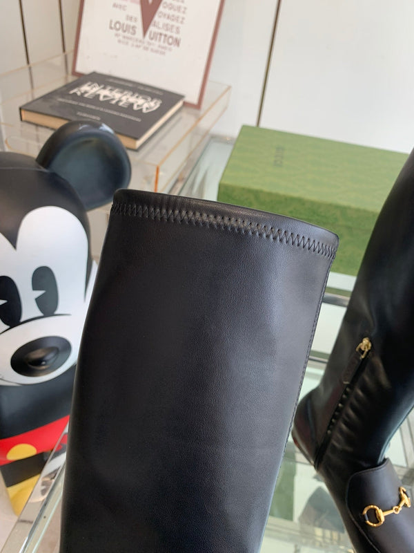 GG KNEE HIGH BOOTS WITH HORSEBIT IN BLACK CALFSKIN
