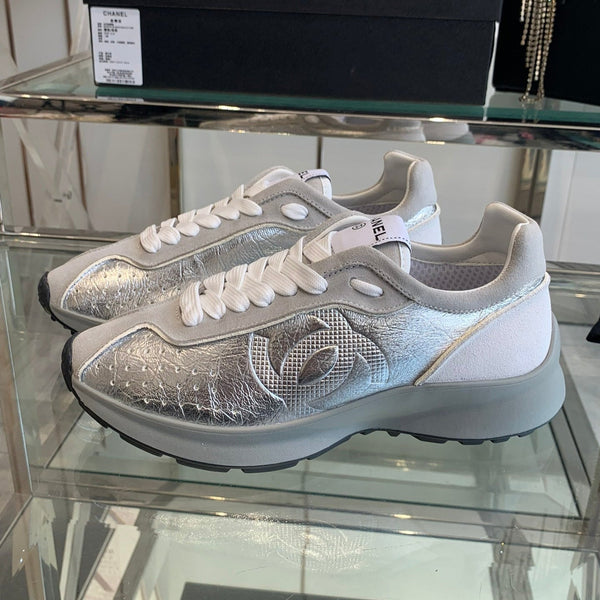 CC Sneaker Silver Pink Cowhide 204114