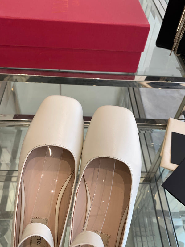 VT 25 Ballerina Ballet Gladiator Flats White Cowhide 292359