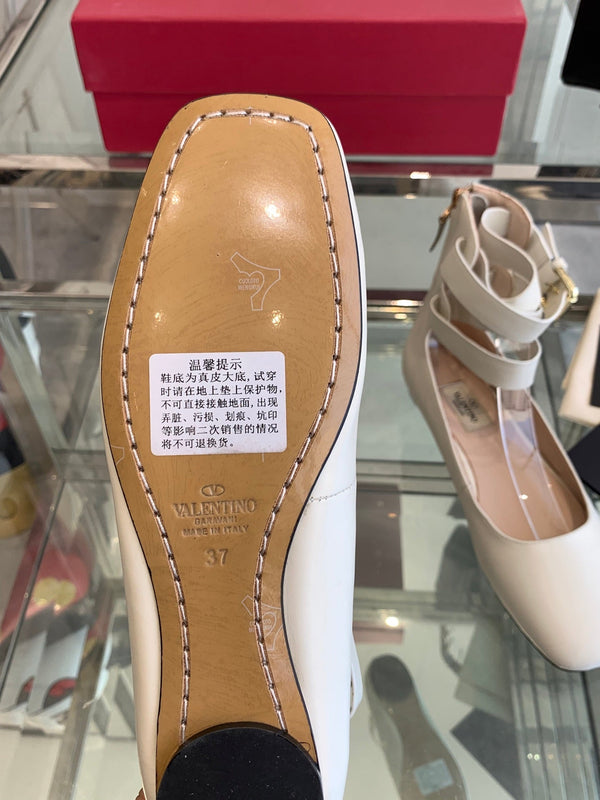 VT 25 Ballerina Ballet Gladiator Flats White Cowhide 292359