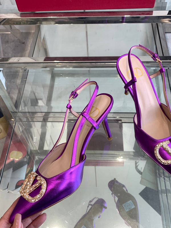 VT 25 High Heels Slingbacks Purple Cowhide 292336