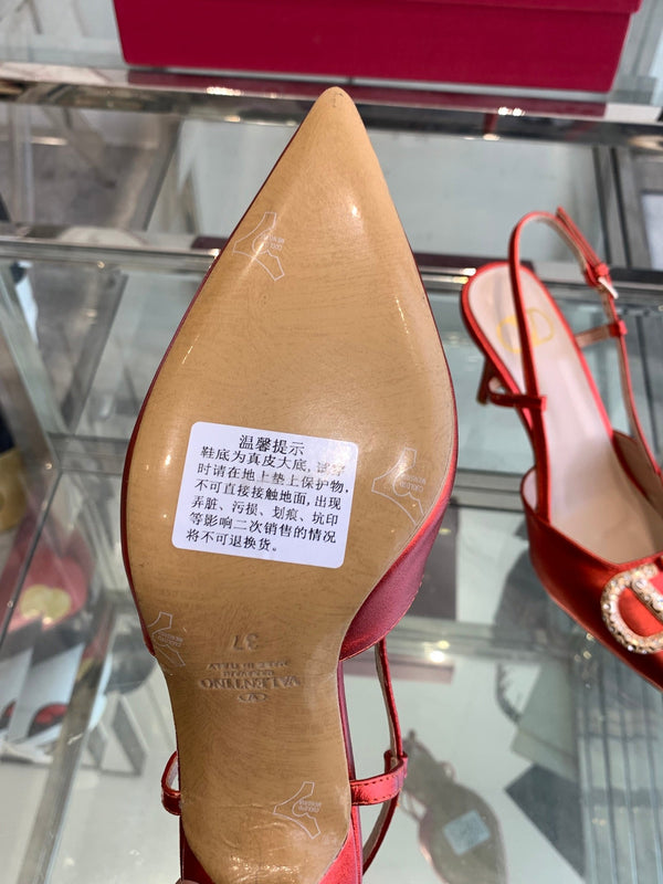 VT 25 High Heels Slingbacks Red Cowhide 292339