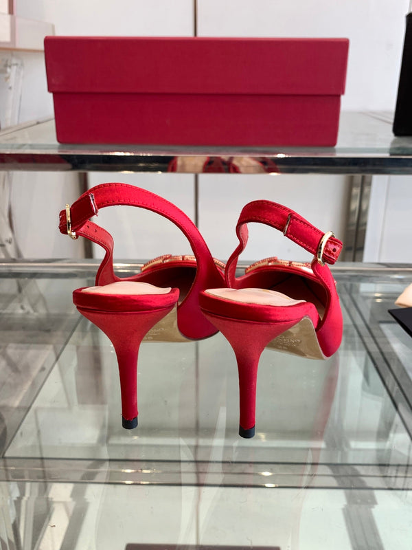 VT 25 High Heels Slingbacks Red Cowhide 292354