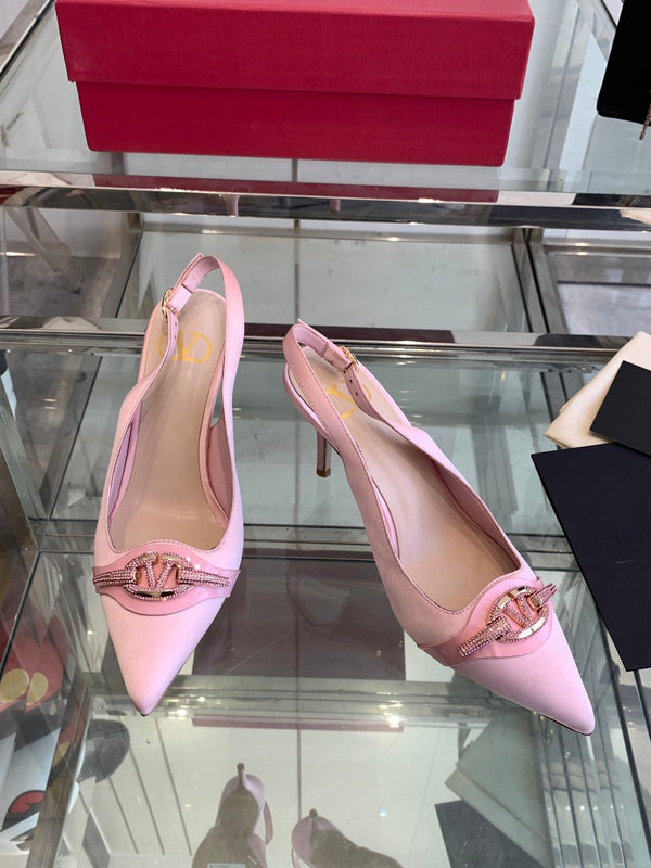 VT 25 High Heels Slingbacks Pink Cowhide 292355