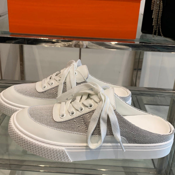 Sneaker HM Keep Grigio misto Tela Bianca Pelle di vitello 291839