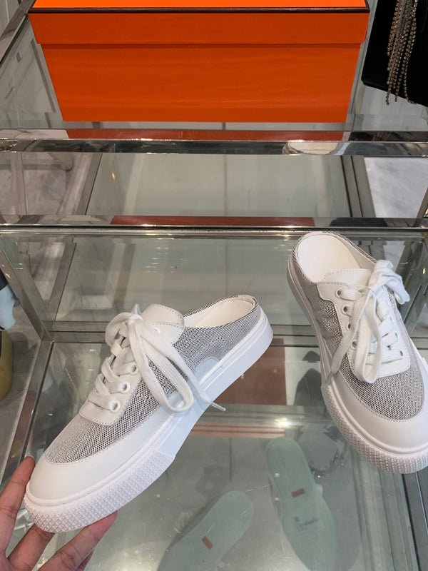 HM Keep Sneaker Gray mix White Canvas Calfskin 291839