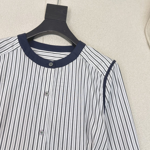 CD 25 Striped Shirt White Blue Cotton 597884