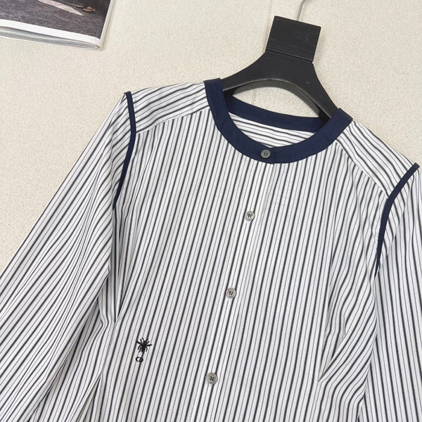 CD 25 Striped Shirt White Blue Cotton 597884