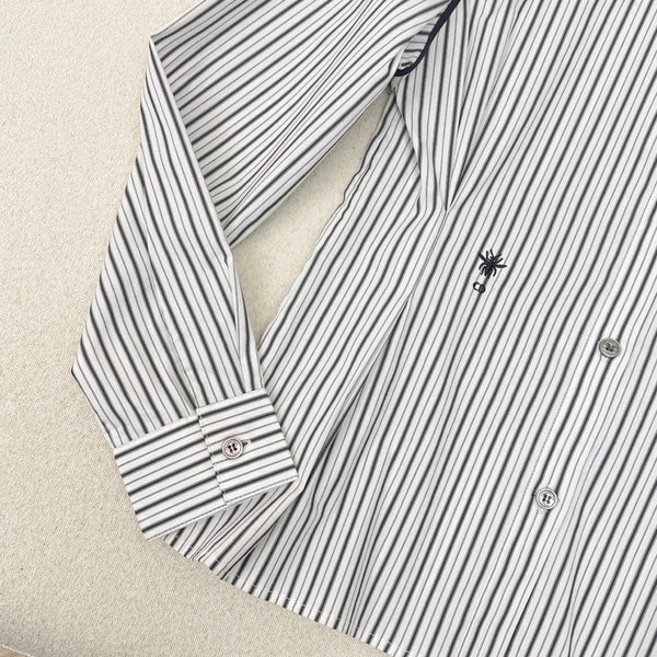 CD 25 Striped Shirt White Blue Cotton 597884