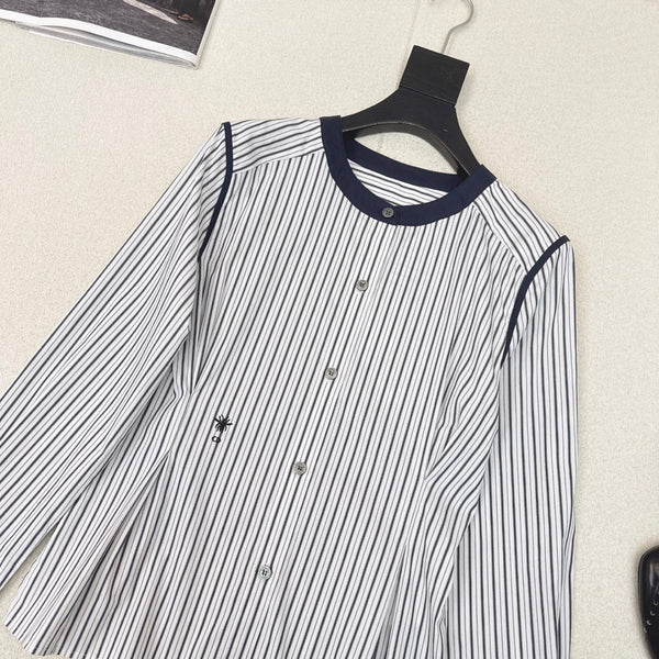 CD 25 Striped Shirt White Blue Cotton 597884