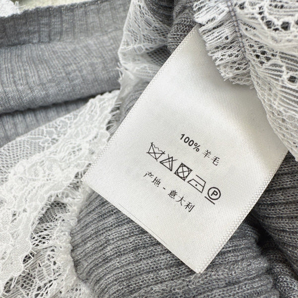 CD 25 Lace Splicing Two-piece Sweater Wool 598663