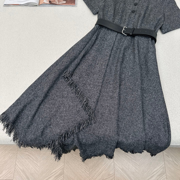 CD 25 Flared Skirt Gray Cotton Wool 599036