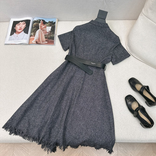 CD 25 Flared Skirt Gray Cotton Wool 599036