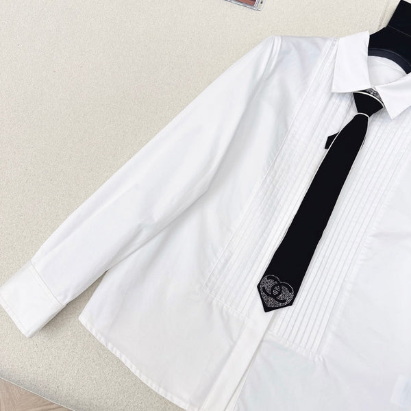CC 25 Tie Shirt White Cotton