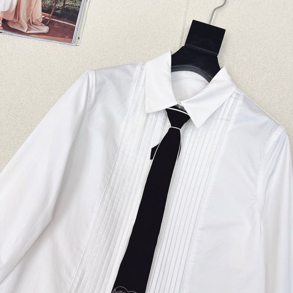 CC 25 Tie Shirt White Cotton
