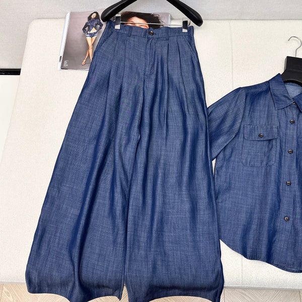 Loewe 25 Denim Set Blue Cotton 630880