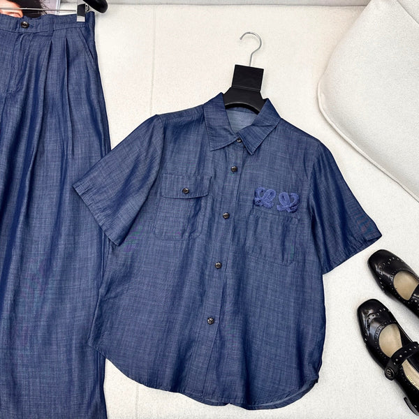 Loewe 25 Denim Set Blue Cotton 630880