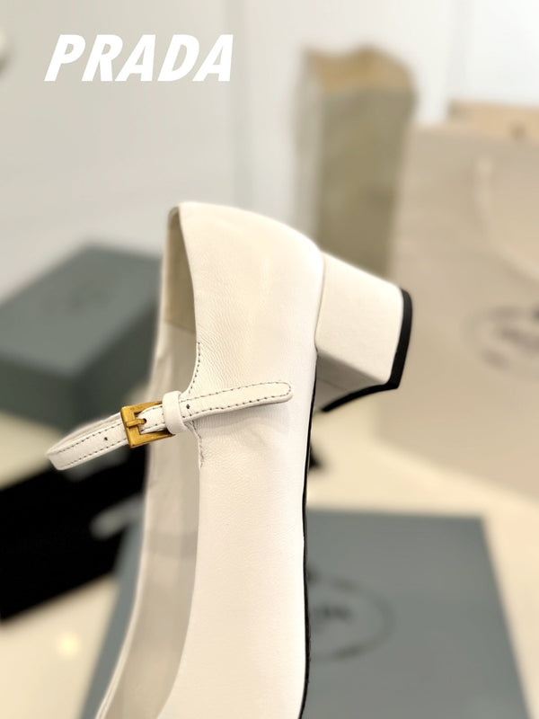 Décolleté Pra Ballerina 40 in pelle di agnello bianca