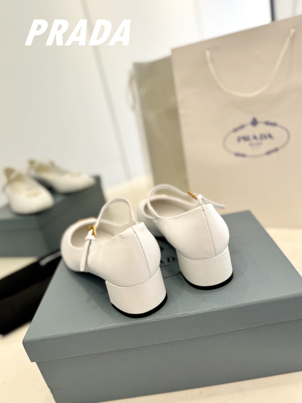 Décolleté Pra Ballerina 40 in pelle di agnello bianca