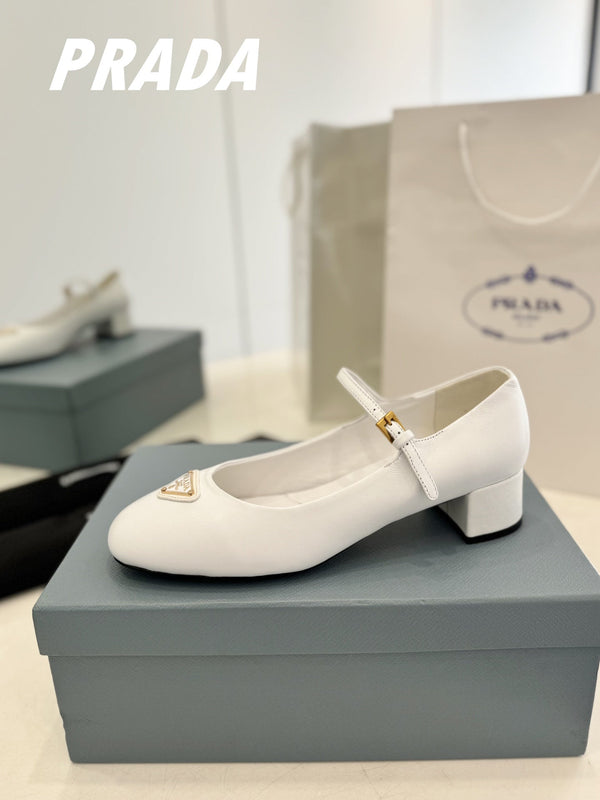 Décolleté Pra Ballerina 40 in pelle di agnello bianca