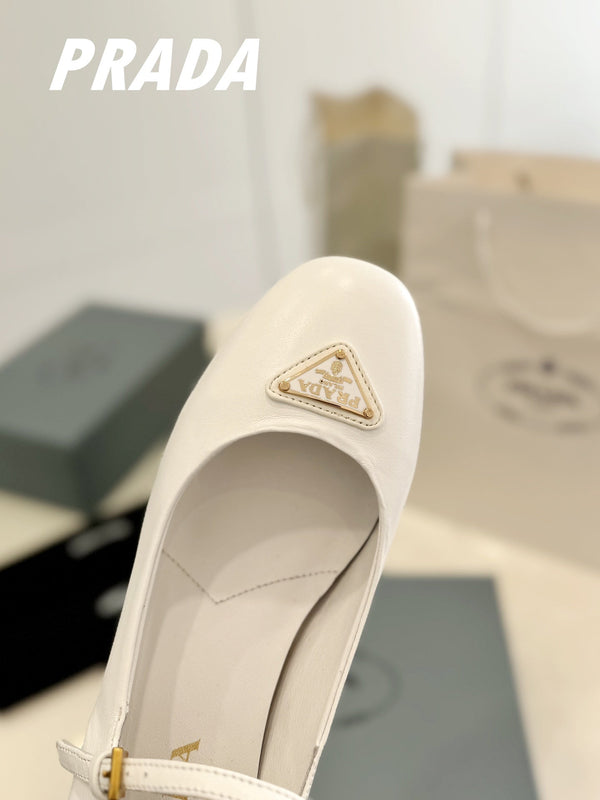 Décolleté Pra Ballerina 40 in pelle di agnello bianca