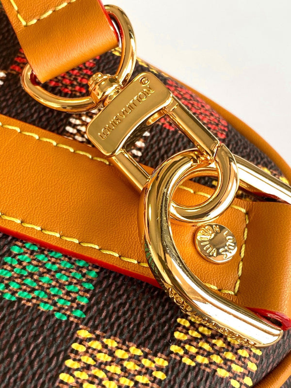 Lv Keepall Bandouliere 25 Multicolor Damier Ebene Canvas GHW