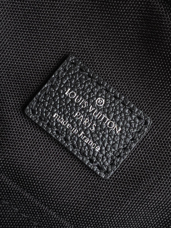 Lv Avenue Slingbag Black Damoflage Black Canvas- Black Metal