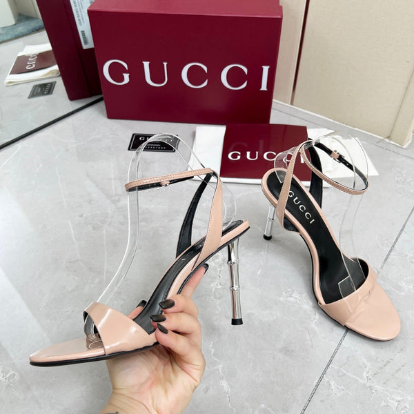 GC 25 Heeled 95mm Sandals Nude Patent Leather 293861