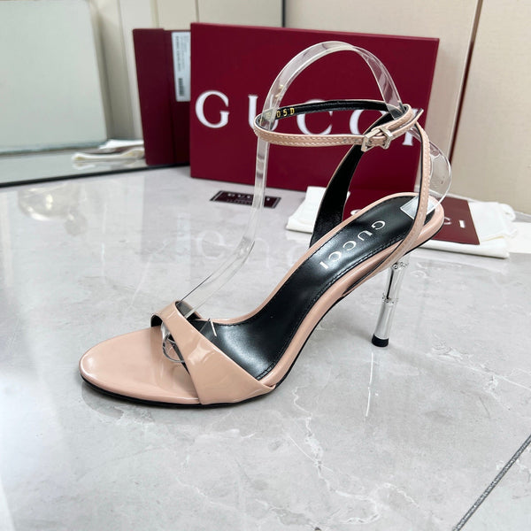 GC 25 Heeled 95mm Sandals Nude Patent Leather 293861