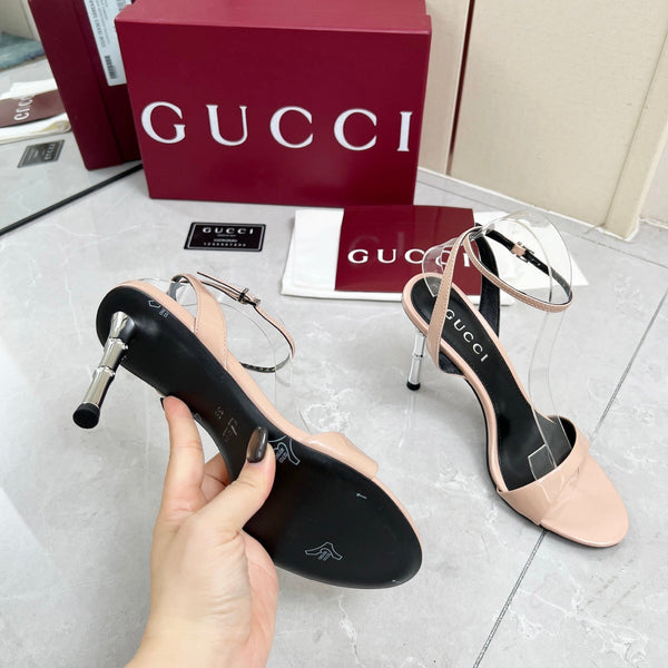GC 25 Heeled 95mm Sandals Nude Patent Leather 293861