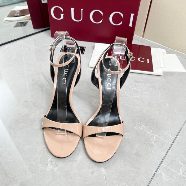 GC 25 Heeled 95mm Sandals Nude Patent Leather 293861