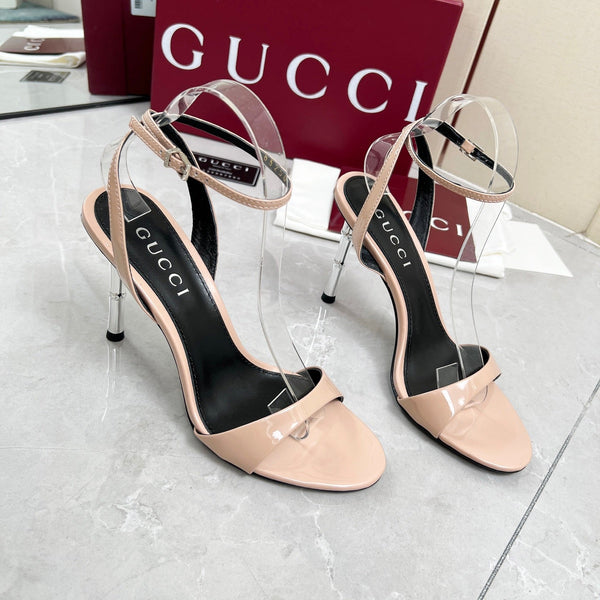 GC 25 Heeled 95mm Sandals Nude Patent Leather 293861
