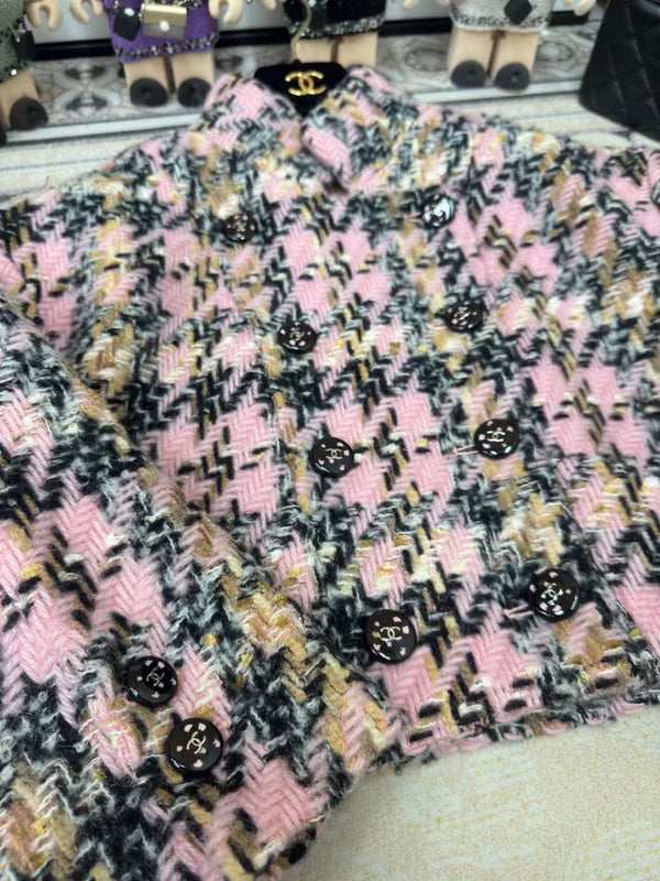 CC Tweed Set Pink Black Wool Mohair 251949
