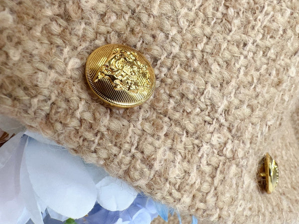 Celine Jacket Khaki Gold Wool Cotton 290462