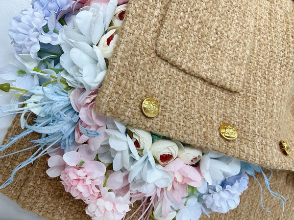 Celine Jacket Khaki Gold Wool Cotton 290462