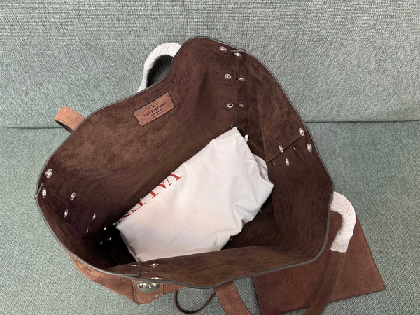 Valentino Garavani tote dark brown suede 555249