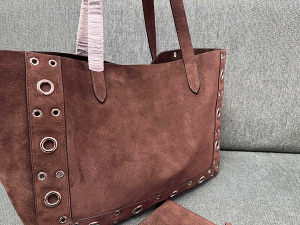 Valentino Garavani tote dark brown suede 555249