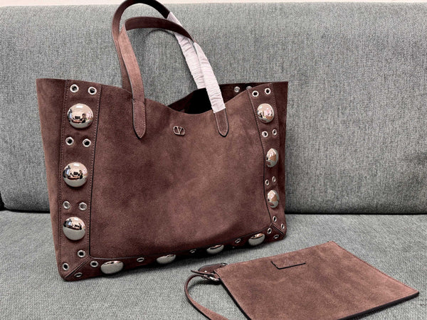 Valentino Garavani tote dark brown suede 555249
