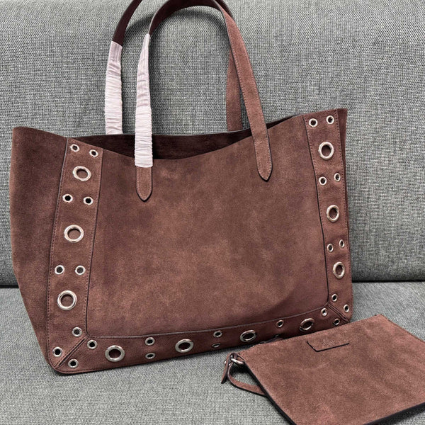 Valentino Garavani tote dark brown suede 555249