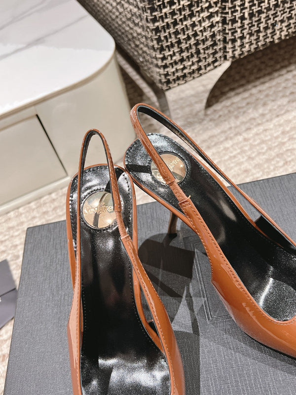 DÉCOLLETÉ DUNE HIGH 10 CM CON CINTURINO IN VERNICE BRONZO CON CRISTALLI