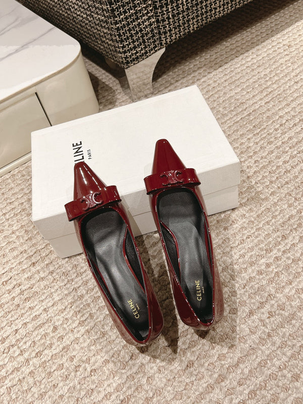 DÉCOLLETÉ TRIOMPHE ALTA 5 CM IN VITELLO VERNICIATO ROSSO RUBINO