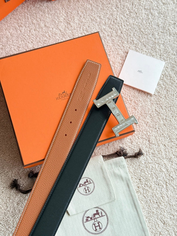 HM Constance Touareg 38mm Belt Black Brown Leather 188429